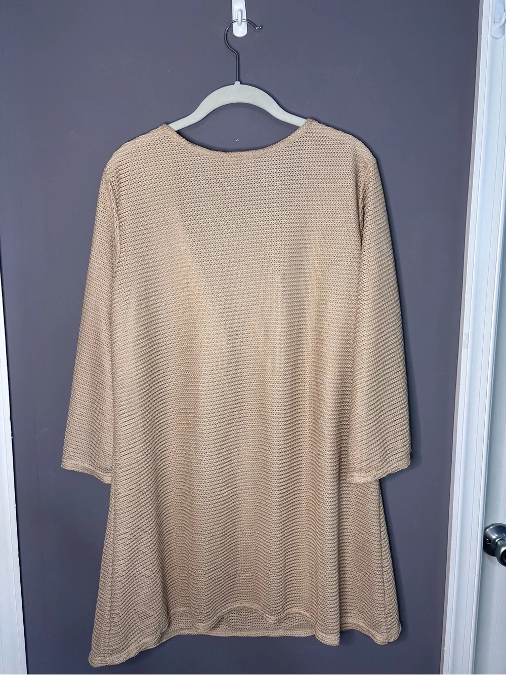 Jordan Taylor Gold Textured V Neck Long Sleeve Swim Coverup XL